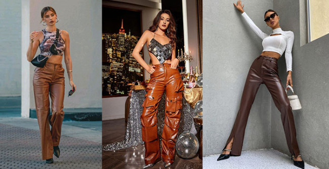 25 top Brown Leather Pants Outfit ideas in 2024